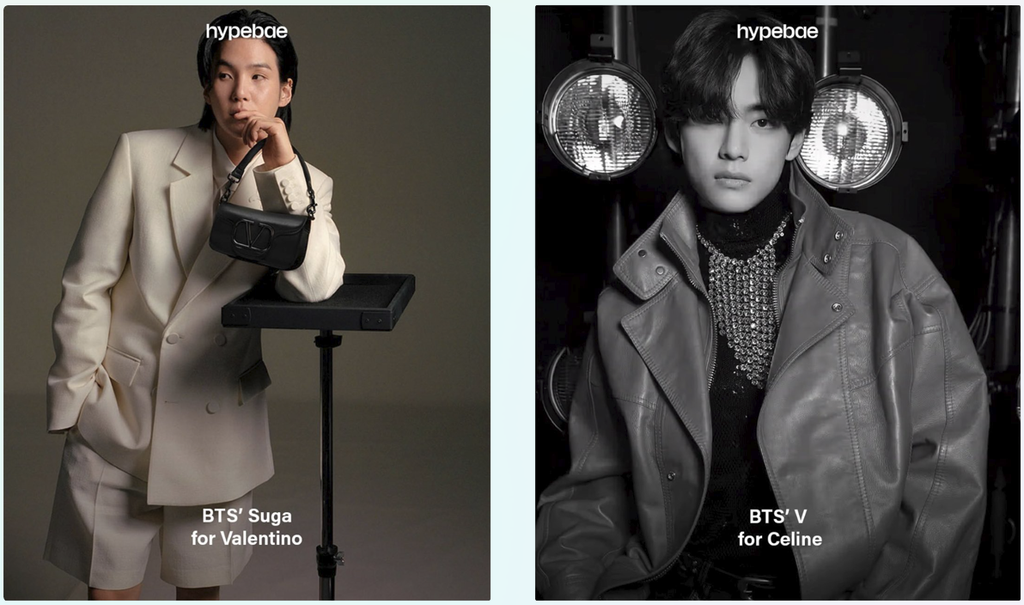 Yoongi and Tae for Hybebae on Insta