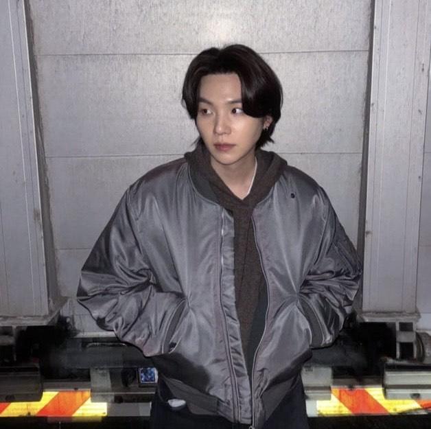 BTS member Suga with wonderful long hair