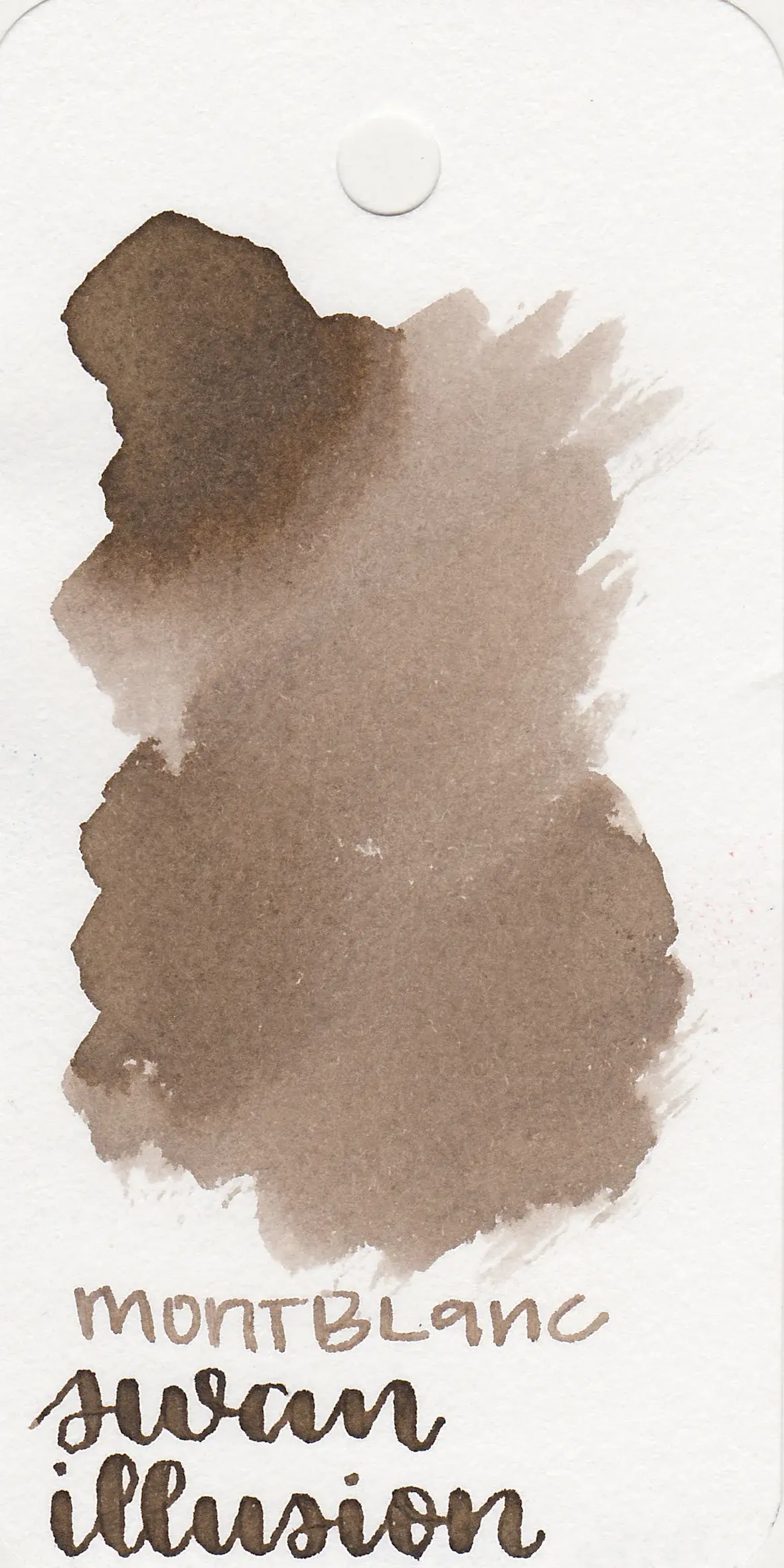 Montblanc Swan Illusion ink swatch. It is a greyish brown slightly darker than Birmingham Sandstone.