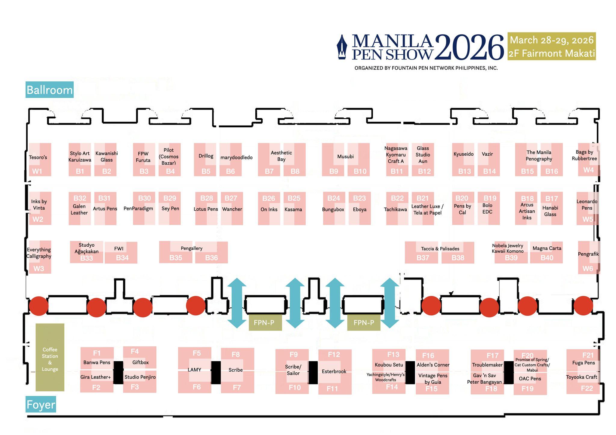 The Exhibitor Floor Map for the Manila Pen Show 2026.