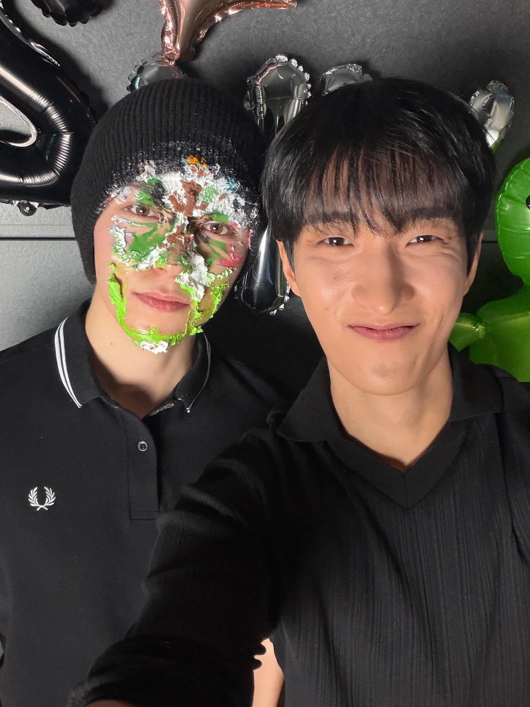 Cake Boys - DK and Vernon after their Weverse Live