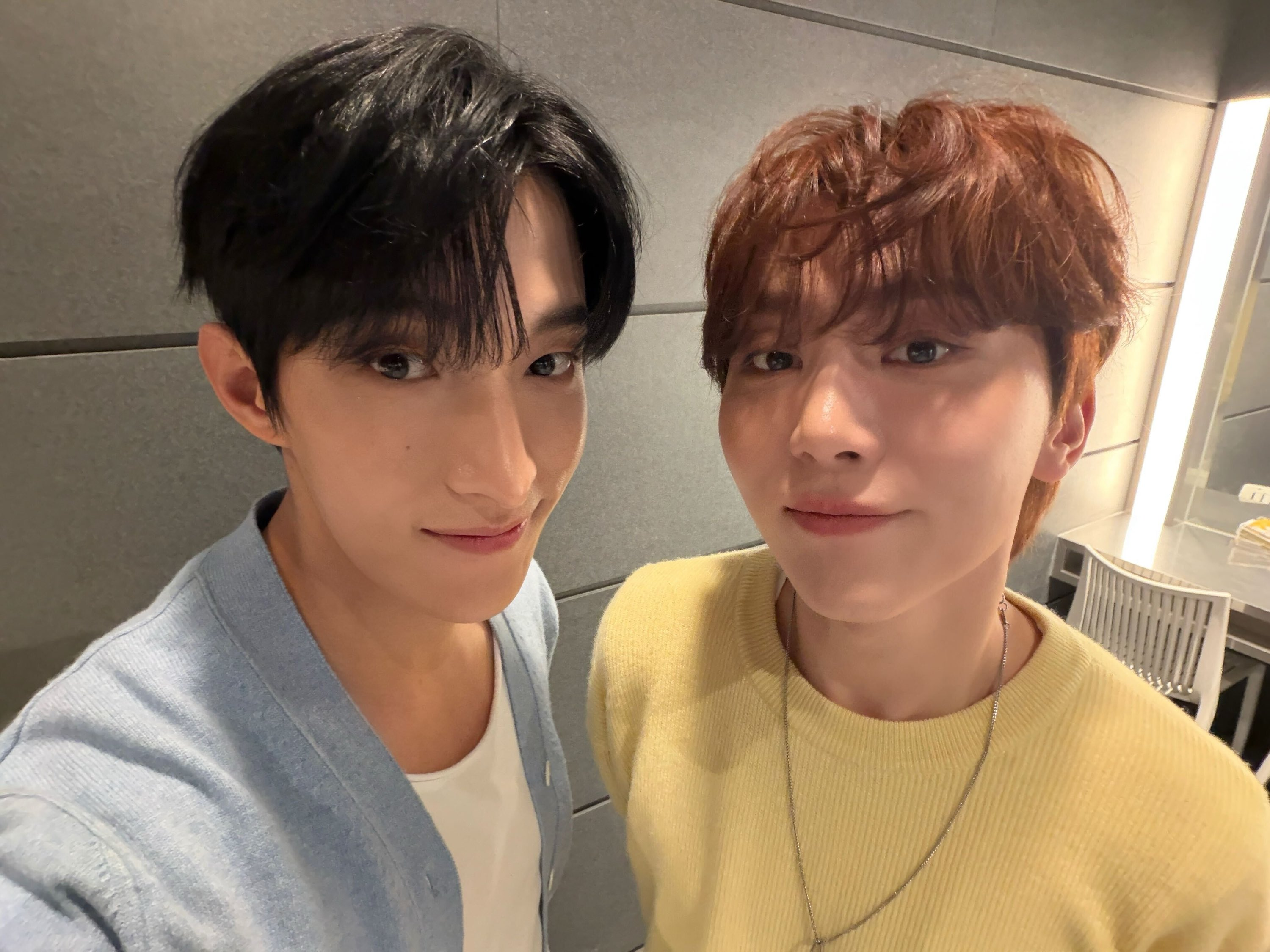 DK and Seungkwan at work, being cute.