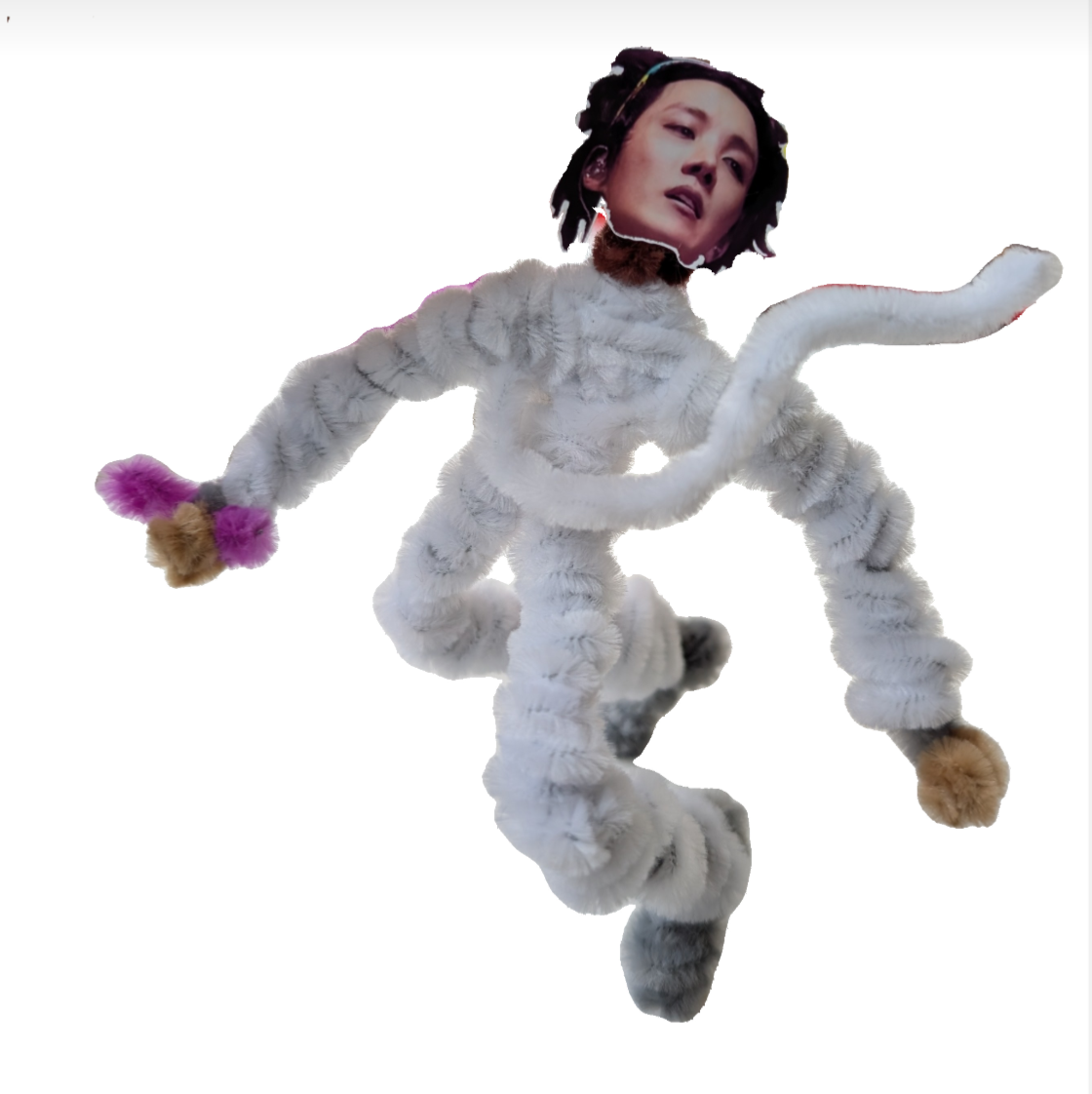 a pipe cleaner J-HOPE 
mic and white fit