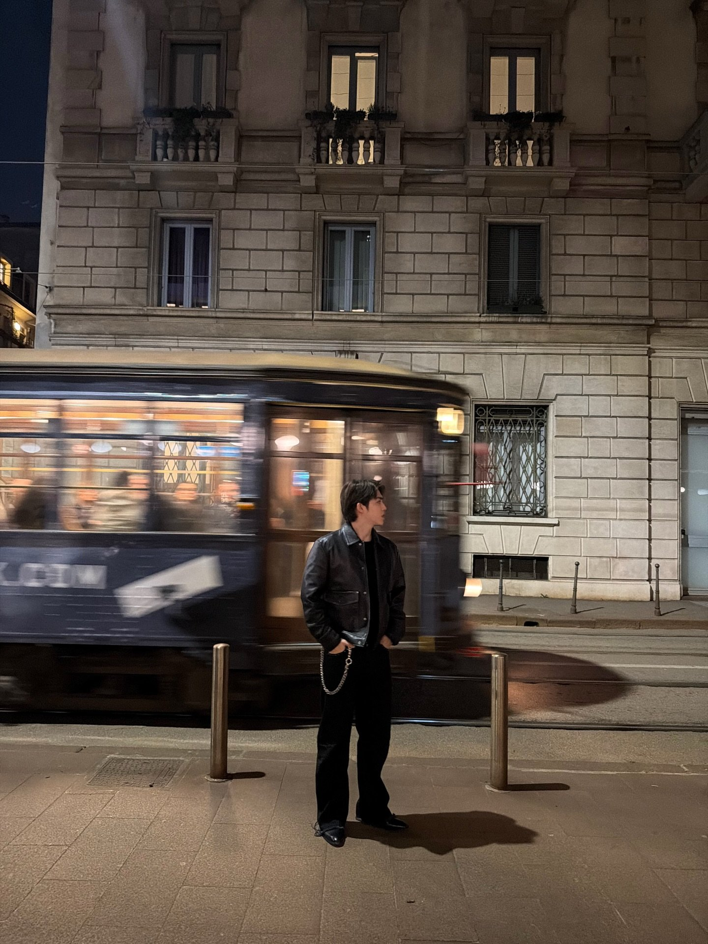S.Coups on the street in black for Boss