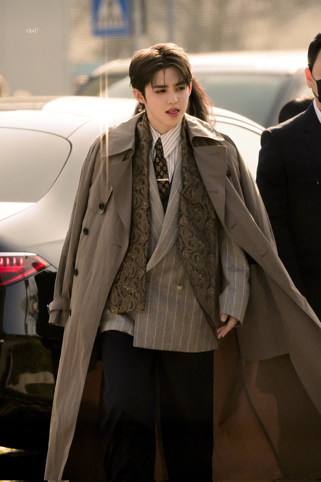 S.Coups at Milan Fashion Week for Hugo Boss. That face!