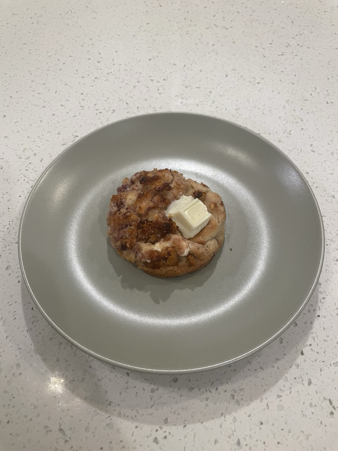 A jam & butter toast cookie with white chocolate on top!