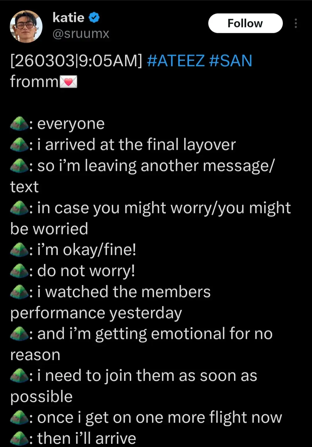 Sannie says hi and not to worry