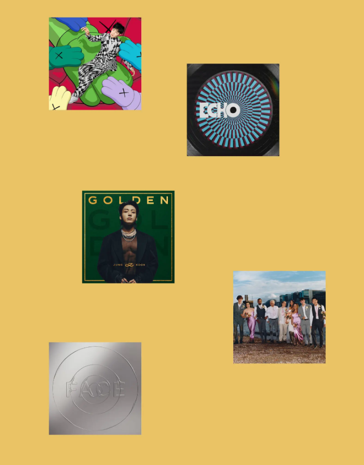 BTS Solo Albums - JHope's Jack in the Box, Jin's Echo, Jungkook's Golden, RM's RPWP, Jimin's Face